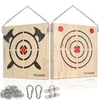VNAKER wooden axe throwing target with steel chain mount