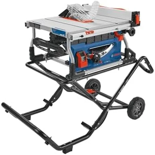 BOSCH GTS15-10 Table Saw 10 Inch Portable Jobsite Saw with Gravity-Rise Wheeled Stand