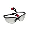 Combo safety glasses with built-in ear plugs