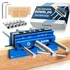 Self centering dowel jig with drill bushings