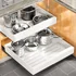 Heavy duty expandable slide out drawer with 3 rail design for kitchen base cabinet