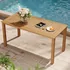 YEFU teak finish outdoor dining table for 6