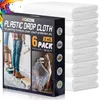 Clear plastic drop cloths for covering furniture