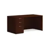 HON MOD executive office desk with mahogany finish