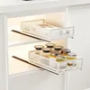 AmzAge no-drill adhesive pull out cabinet organizer with metal mesh drawer