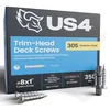 US4 Stainless Trim Head Screws, #8 x 1