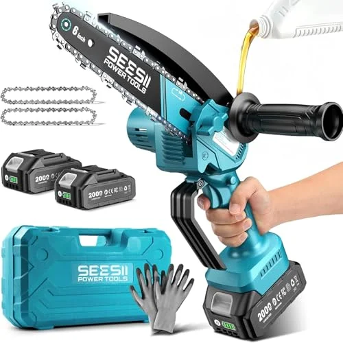SEESII 6-Inch Mini Electric Chainsaw Cordless