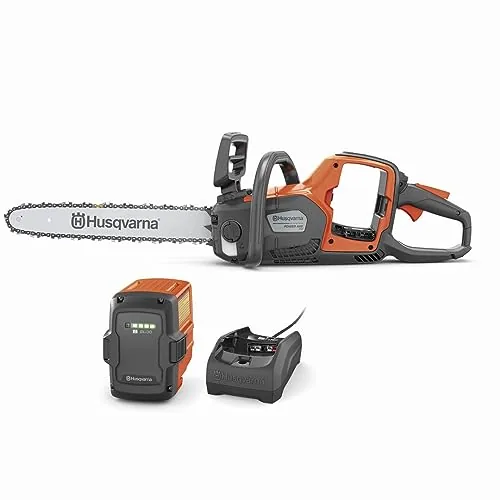 Husqvarna Power Axe 350i Cordless Electric Chainsaw, 18 Inch Chainsaw with Brushless Motor and Quiet Superior Cutting Power, 40V Lithium-Ion Battery and Charger Included Husqvarna Power Axe 350i Cordless Electric Chainsaw, 18 Inch Chainsaw with Brushless Motor and Quiet Superior Cutting Power, 40V Lithium-Ion Battery and Charger Included