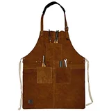 Rustic Town suede leather grill and work apron with tool pockets Rustic Town suede leather grill and work apron with tool pockets