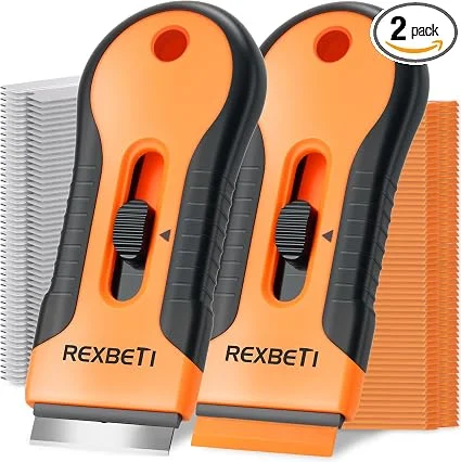 REXBETI razor blade scraper tool with extra blades