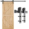 SMARTSTANDARD 6.6ft sliding barn door hardware kit with steel rail and rollers