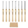 HURRICANE 8-piece wood lathe chisel set with hardwood handles in wooden case
