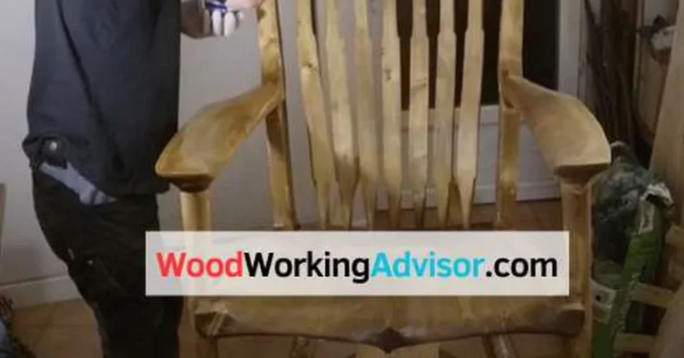 Sam Maloof style rocking chair being hand-finished with oil