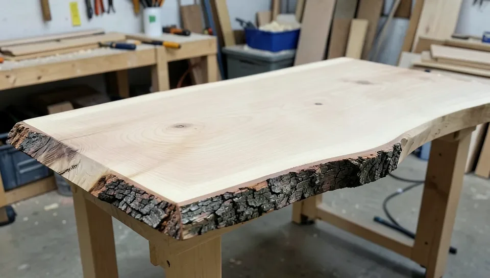 Sanding and cleaning a live edge slab before applying finish