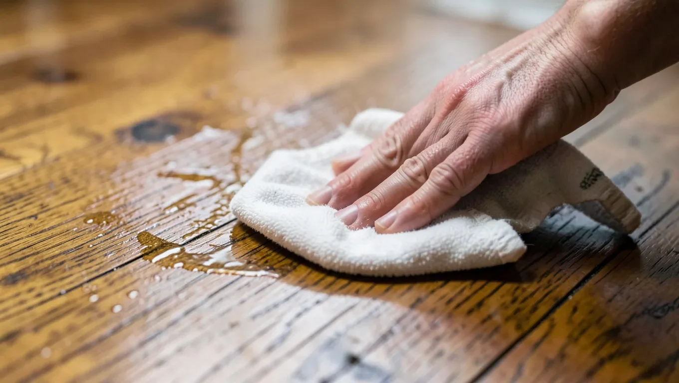 Cleaning tree sap off a hardwood floor