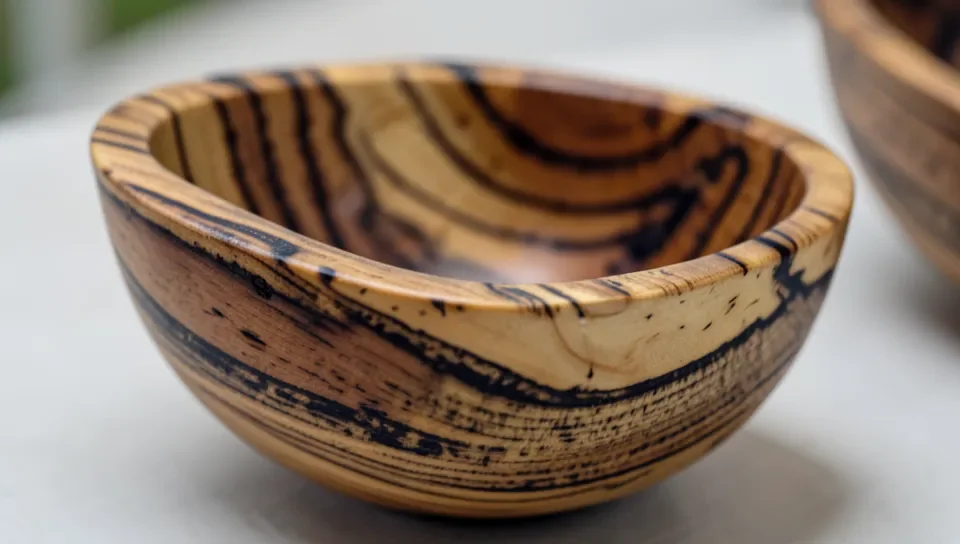 A turned bowl made from spalted wood
