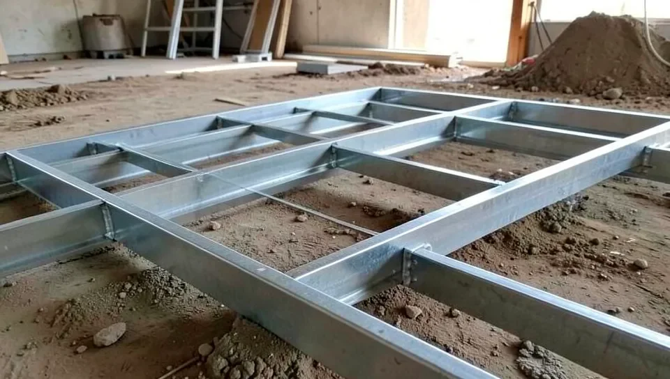 Cold-formed steel C-joists installed as floor framing