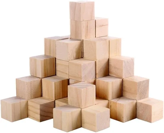 Supla unfinished 1-inch wood cube blocks, 120-piece