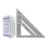 Swanson 7 inch aluminum speed square with rafter angle scales and blue book guide
