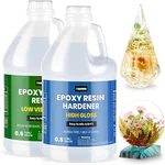 TAKIMO 1 Gallon crystal clear epoxy resin and hardener kit for recoating tabletops