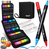 TANMIT 48 Colors Dual Tip Acrylic Paint Markers