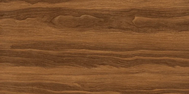 Close-up of natural teak wood grain with warm honey tones