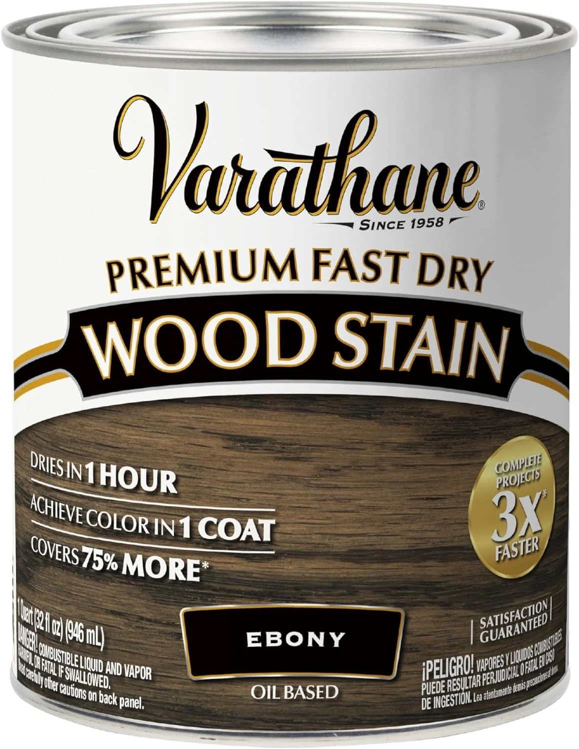 Varathane Premium Fast Dry Ebony wood stain, quart