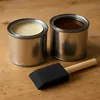 Varathane pre-stain conditioner and stain cans with foam brush