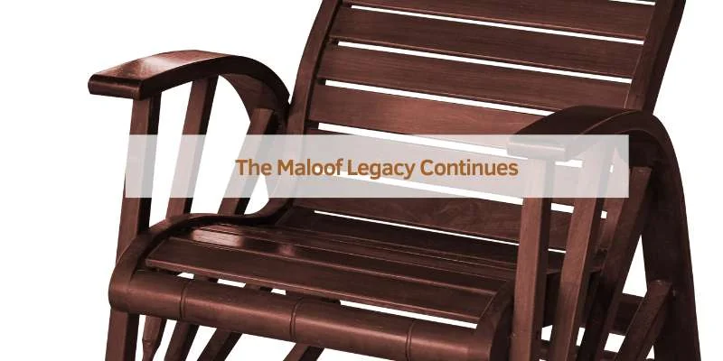 Walnut wood grain on a Maloof-style rocker