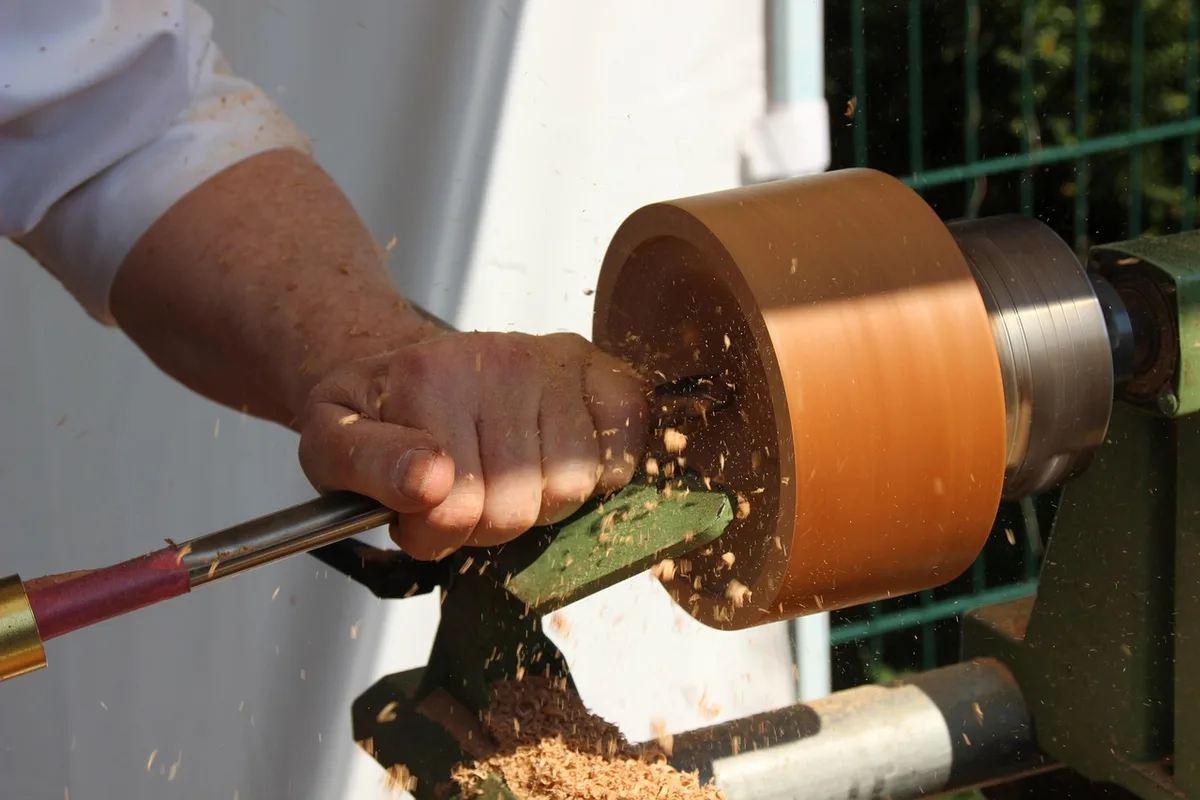 Turning a wood blank on a lathe, one way wand blanks are shaped