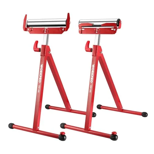 WORKPRO folding roller stand for table saw outfeed support