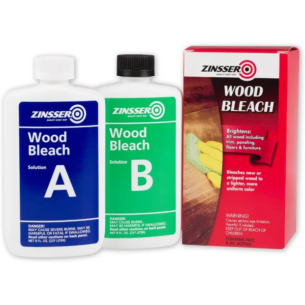 Zinsser 2-step wood bleach kit for lightening dark stained wood