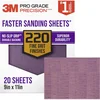 3M 220 grit sanding sheets used to sand out carbon paper marks from wood
