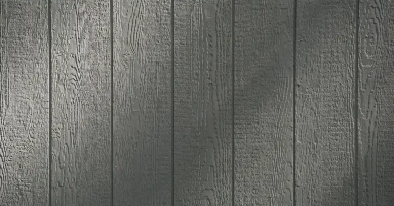Close-up of grooved 4x8 plywood siding panel texture