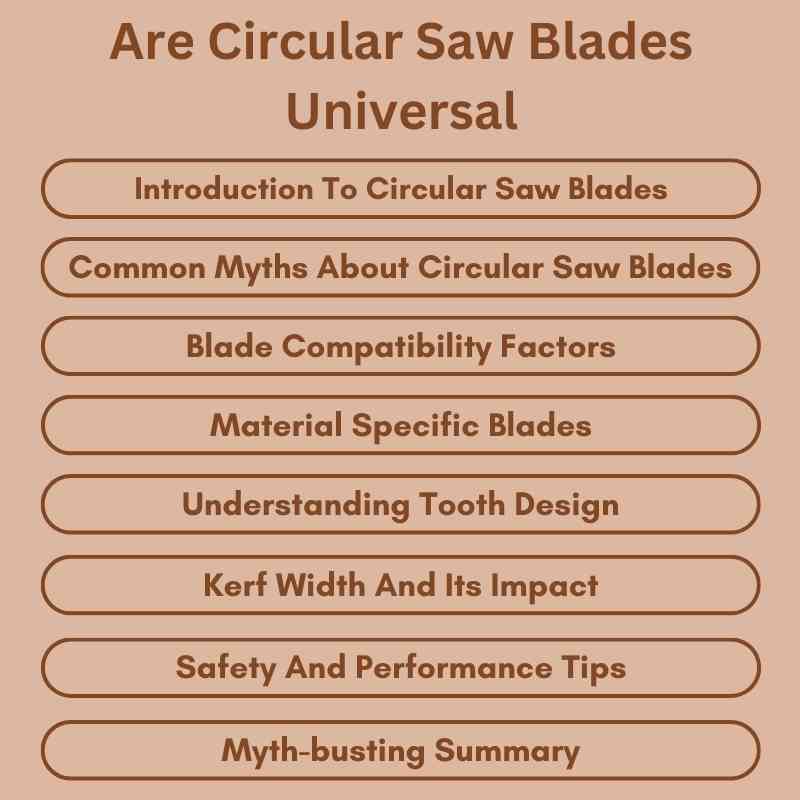 Are Circular Saw Blades Universal