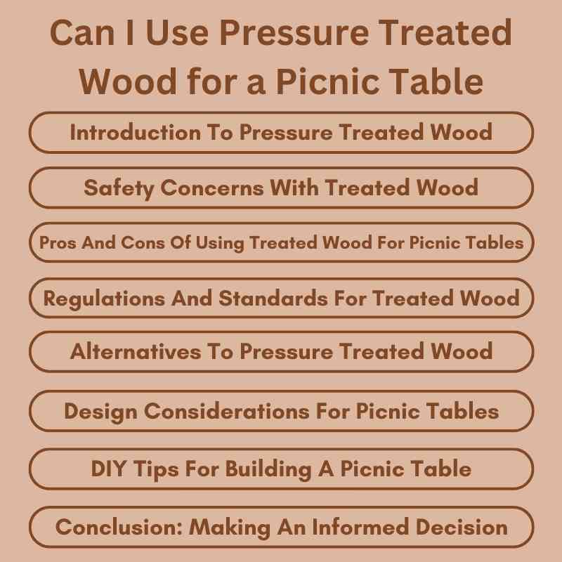 Can I Use Pressure Treated Wood for a Picnic Table