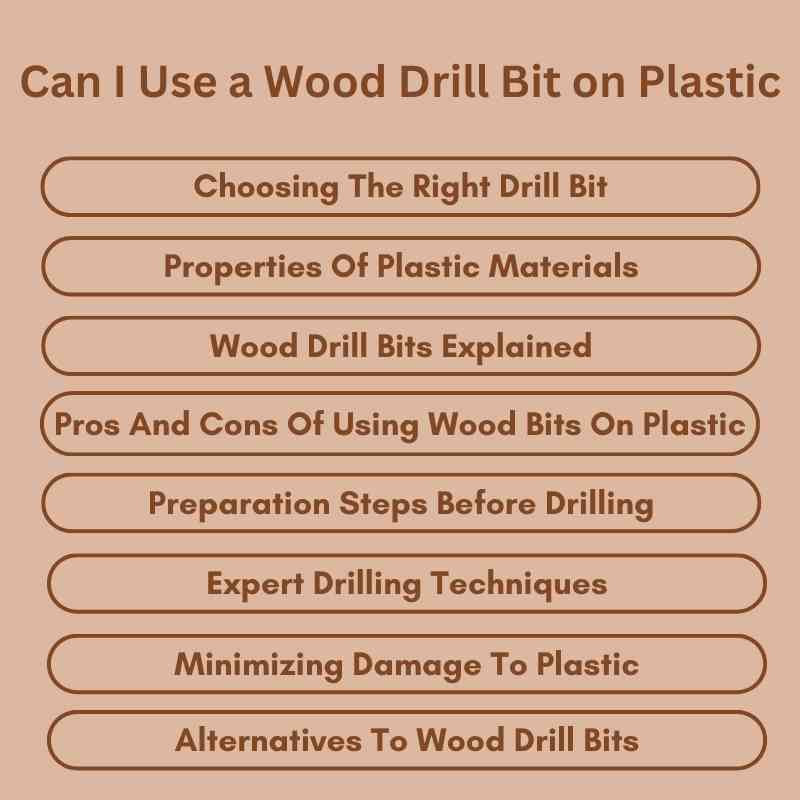 Can I Use a Wood Drill Bit on Plastic