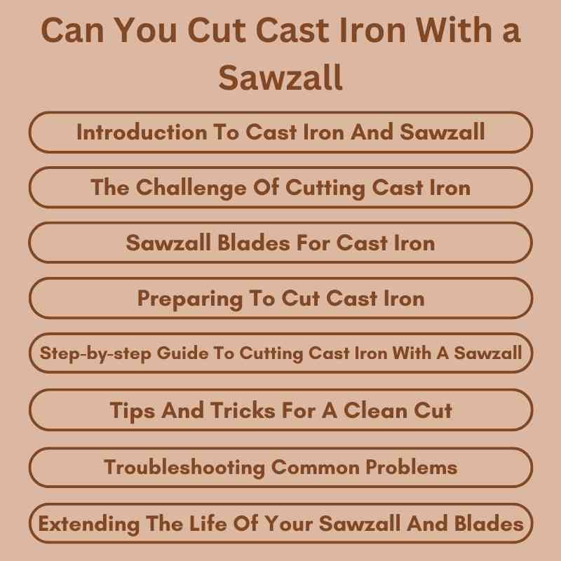Can You Cut Cast Iron With a Sawzall