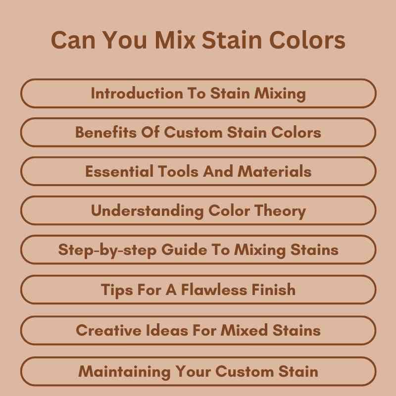 Can You Mix Stain Colors