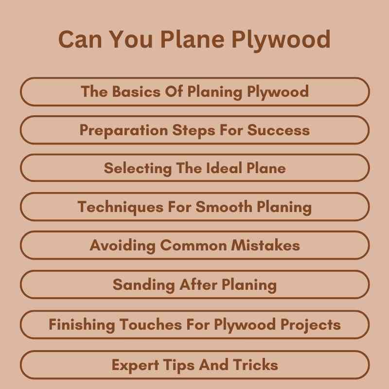 Can You Plane Plywood