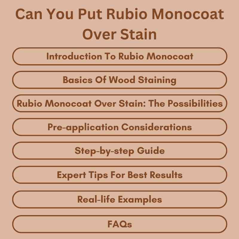 Can You Put Rubio Monocoat Over Stain