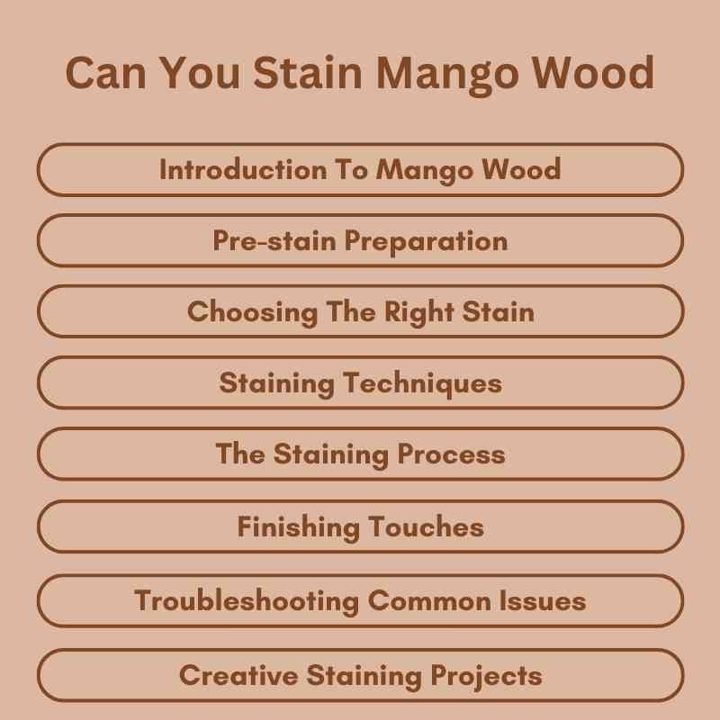 Can You Stain Mango Wood