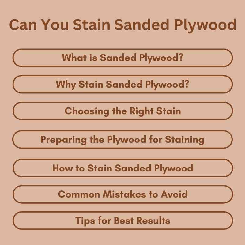 Can You Stain Sanded Plywood