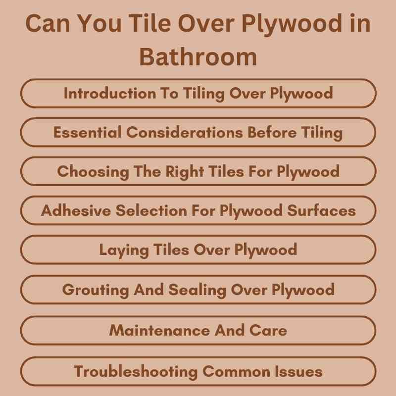 Can You Tile Over Plywood in Bathroom