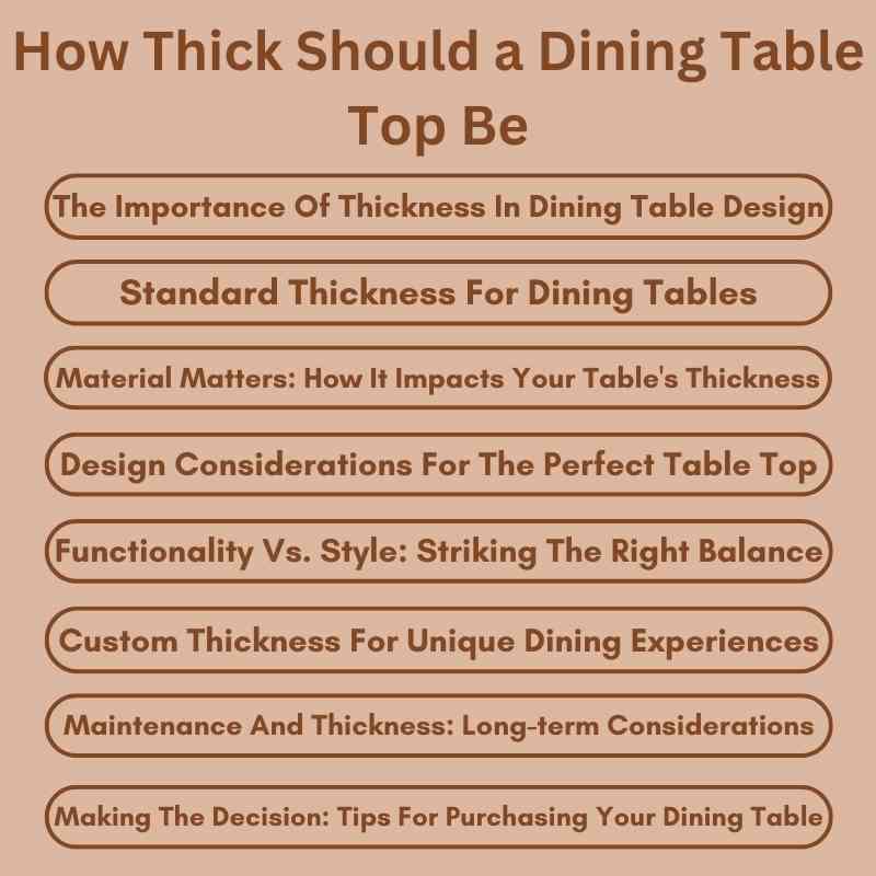 How Thick Should a Dining Table Top Be