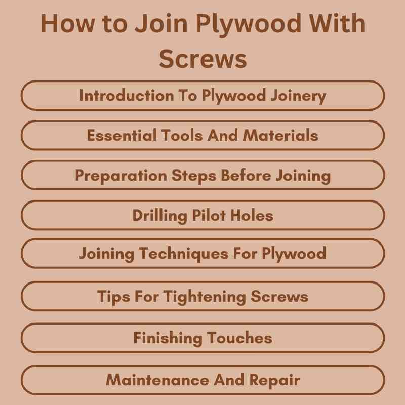 How to Join Plywood With Screws