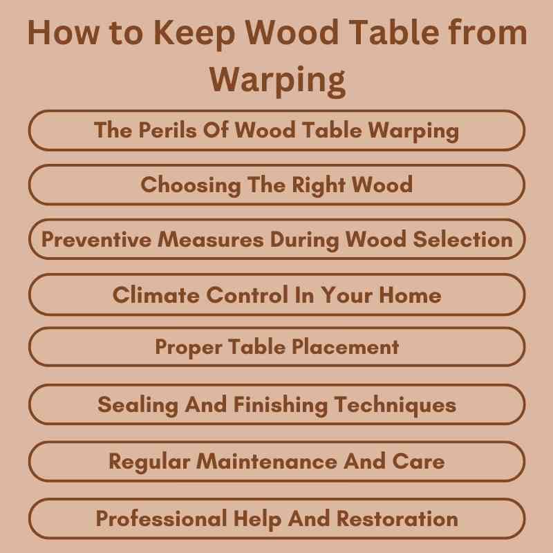 How to Keep Wood Table from Warping