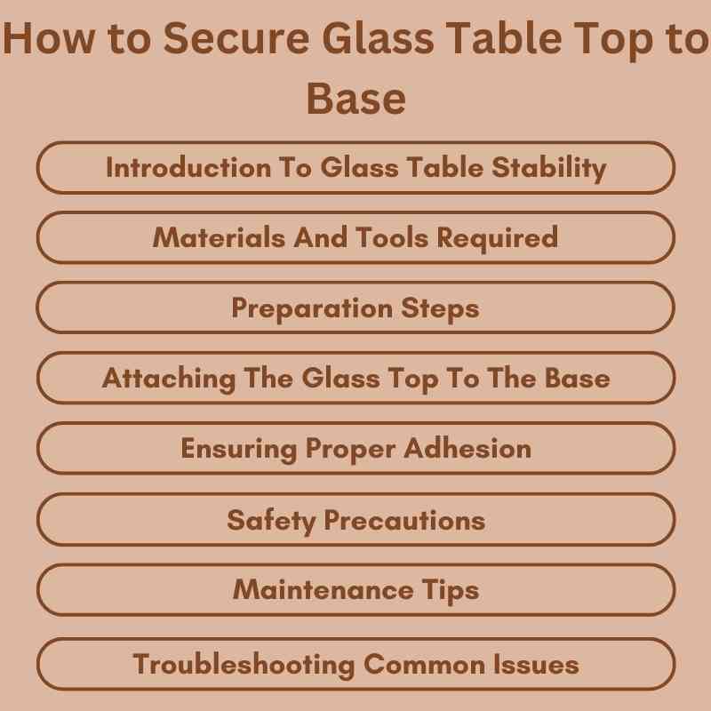 How to Secure Glass Table Top to Base