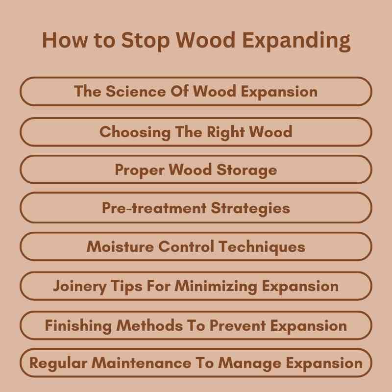 How to Stop Wood Expanding