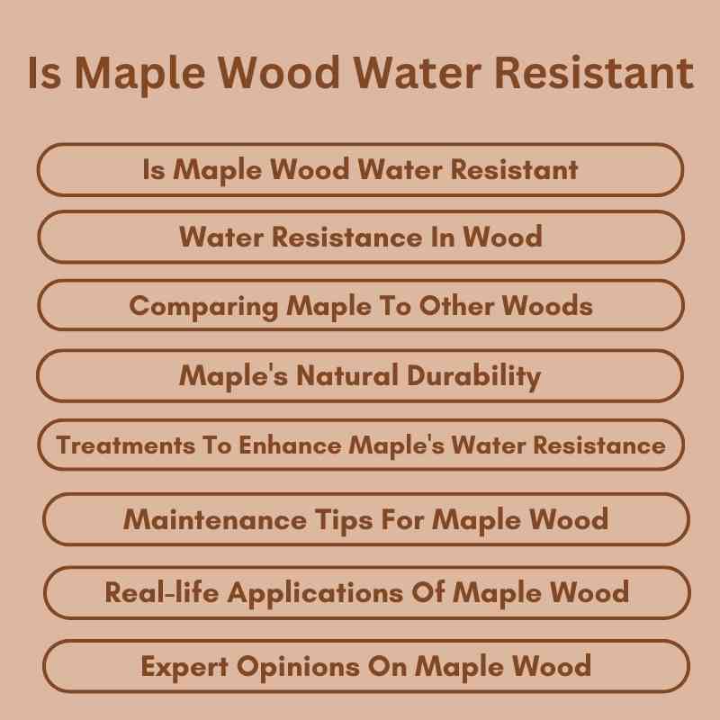 Is Maple Wood Water Resistant